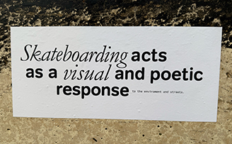 Skateboarding as a visual and poetice